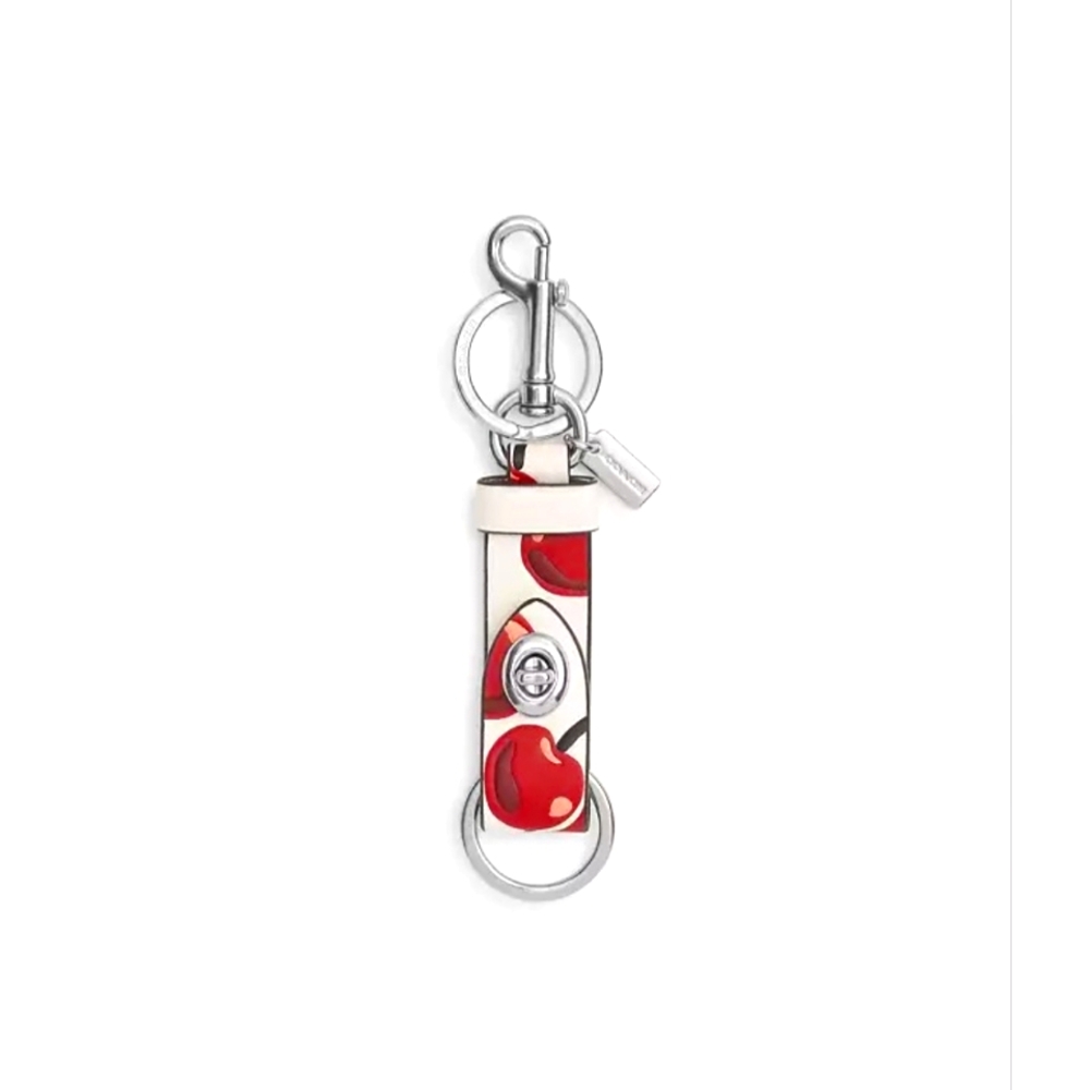 Coach Trigger Snap Bag Charm With Cherry Print